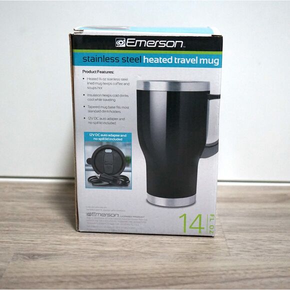 NEW! Emerson 14 oz Stainless Steel Travel Mug with Auto Adaptor - Picture 3 of 5